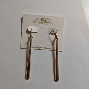 Gold Stick Drop Earrings